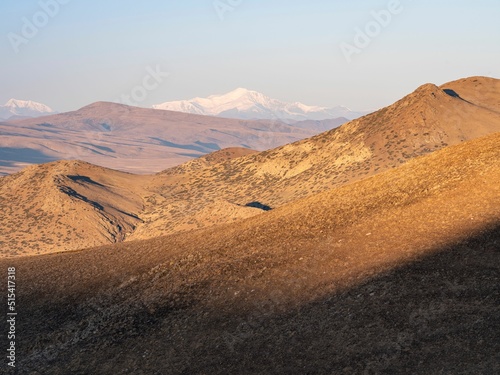 Beautiful view of Tibetan Plateau landscapes at sunset, Shannan district, Xizang, Western China photo