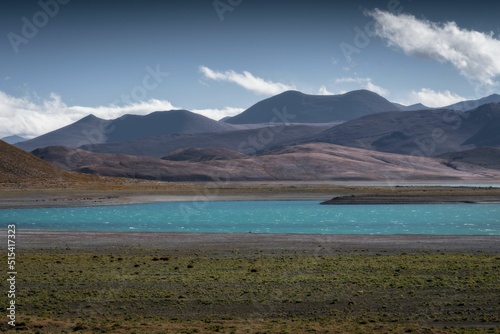 Beautiful view of Tibetan Plateau landscapes with Yamdrok lake,Shannan district,Xizang,Western China photo