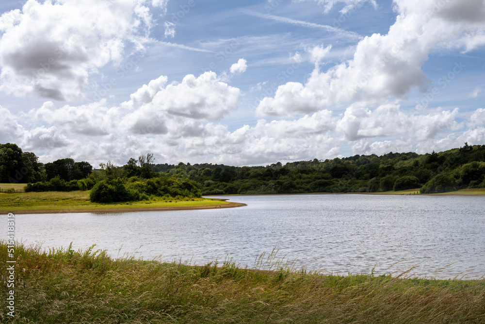 View of Bewl Water reservoir on a summer afternoon, Kent, South of England