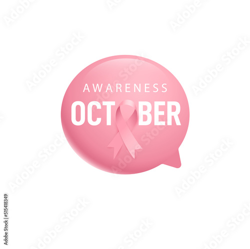 PrintPoster and banner design for Breast cancer awareness month October. Vector illustration. photo