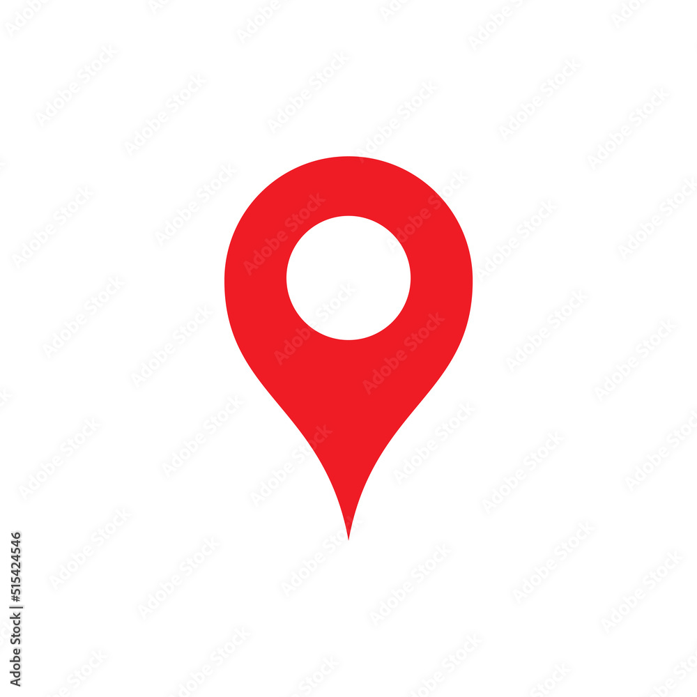 Red location point pin icon, Vector. Red location point pin icon, Vector.