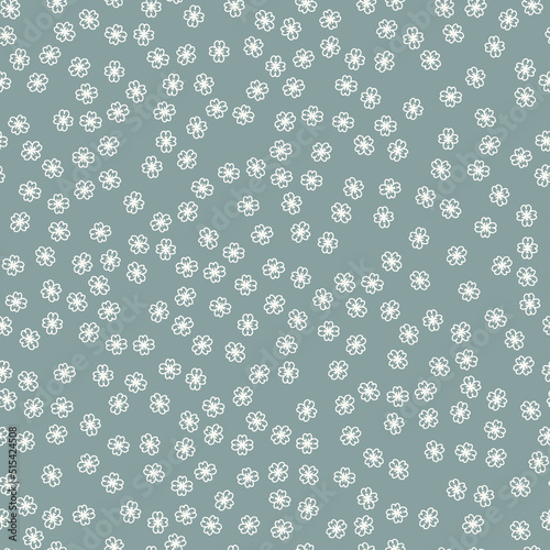 Simply floral pastel green seamless pattern for textile or design background  cute little flower