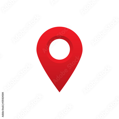 Red location point pin icon, Vector.