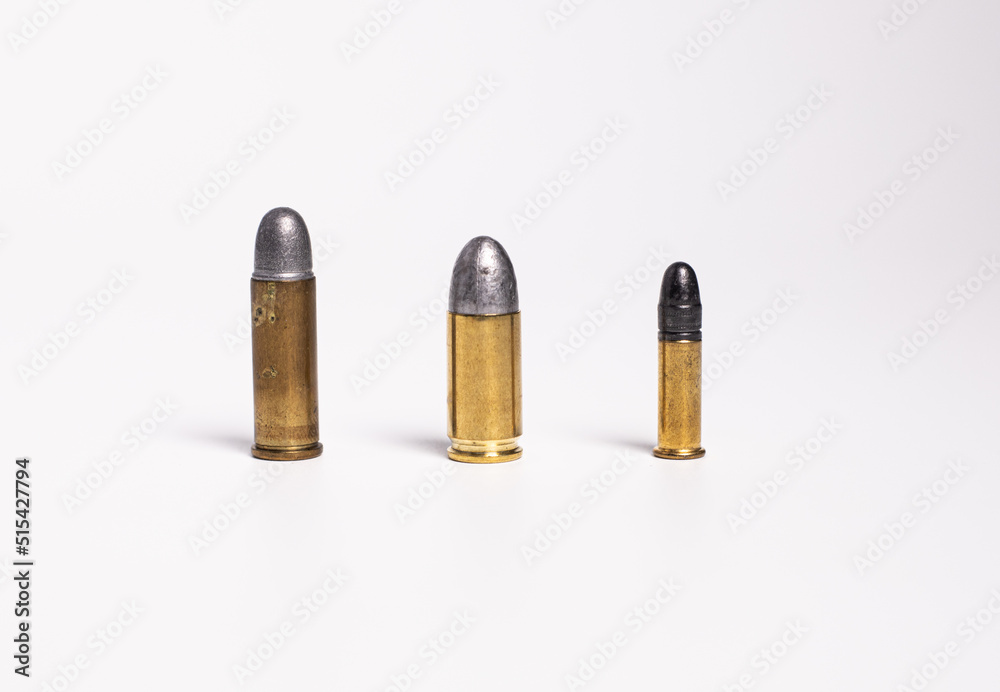 Assorted Bullets on the white background Assorted Bullets on the white background