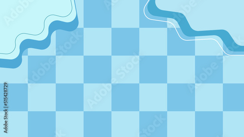 big blue checkerboard, gingham aesthetic checkers frame background illustration, perfect for wallpaper, backdrop, postcard, background