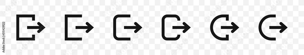 User logout icon set. Vector illustration. Logout symbol collection.
