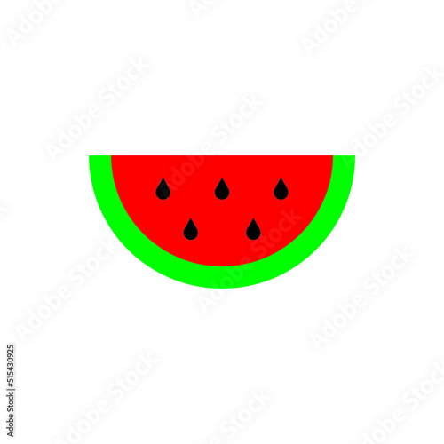 Vector illustration of a slice of watermelon on the transparent background. Greengrocer or supermarket concept.
