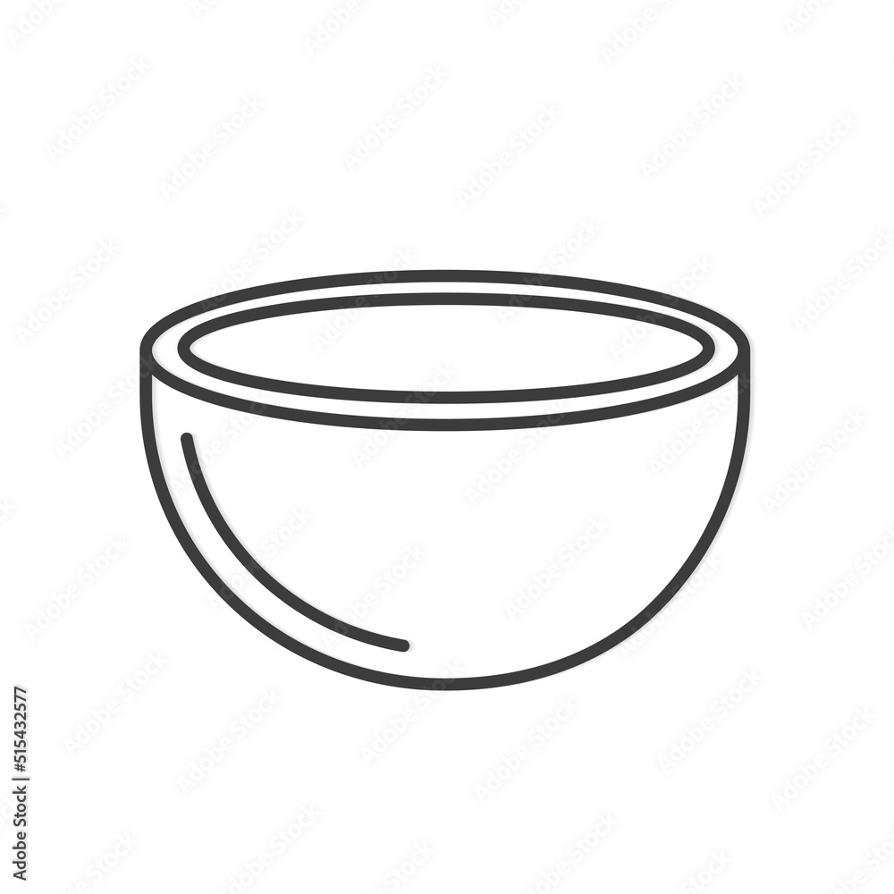 black outline of kitchen soup bowl- vector illustration black outline of kitchen soup bowl- vector illustration