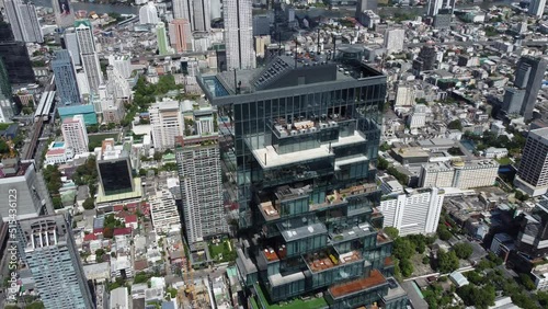 Aerial view of buildings in Mahanakhon, Bangkok photo