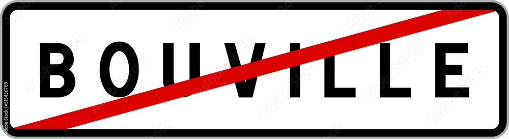 Panneau sortie ville agglomération Bouville / Town exit sign Bouville
