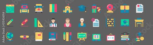 Education Icon Flat Color Vector Illustration , learning , schoo