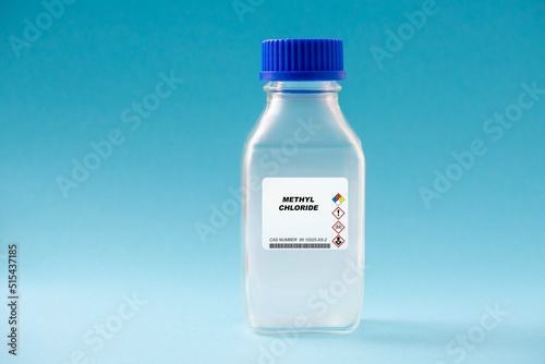 Methyl Chloride dangerous poisonous gas in chemical glassware photo