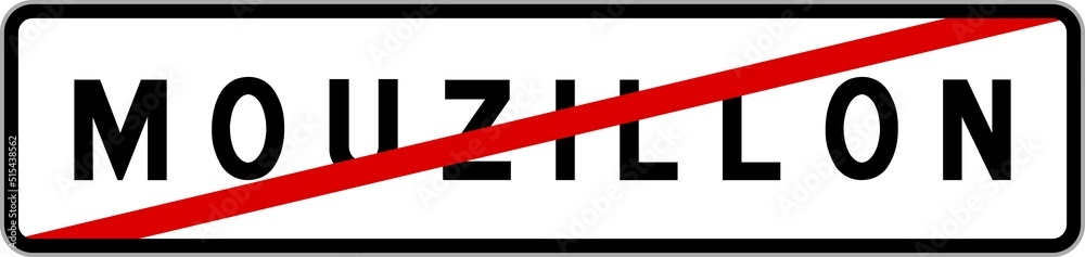 Panneau sortie ville agglomération Mouzillon / Town exit sign Mouzillon Panneau sortie ville agglomération Mouzillon / Town exit sign Mouzillon