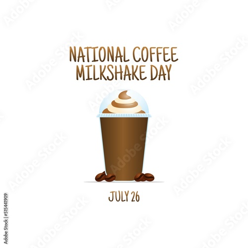 vector graphic of national coffee milkshake day good for national coffee milkshake day celebration. flat design. flyer design.flat illustration.