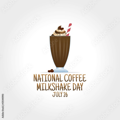 vector graphic of national coffee milkshake day good for national coffee milkshake day celebration. flat design. flyer design.flat illustration.