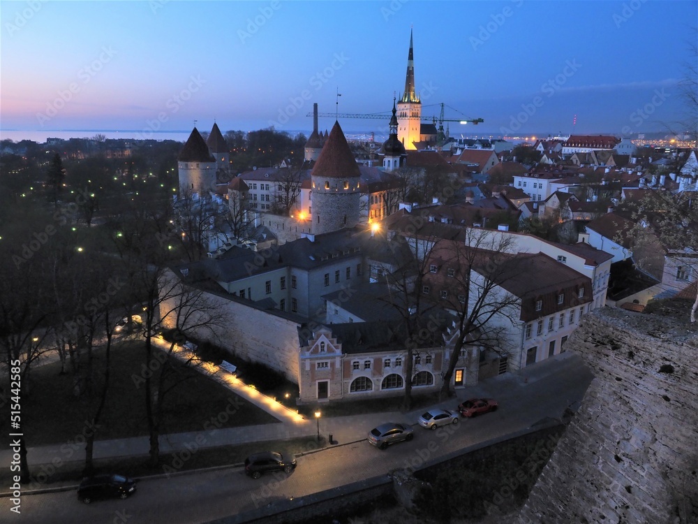 Obraz premium Dusk view of Tallinn City Estonia