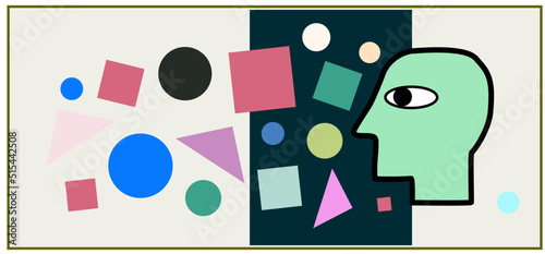 Shapes icon vector illustration. Background design. Banner web page  poster abstract art. Advertisement, card page graphic design. Colourful shapes. Activity page. clip art