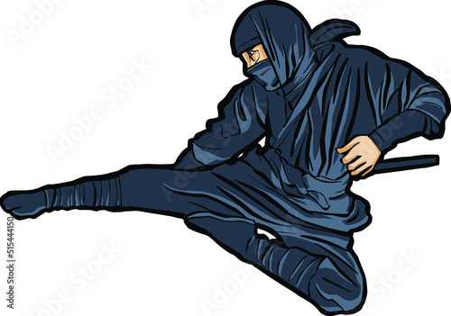 Ninja jump kick attack