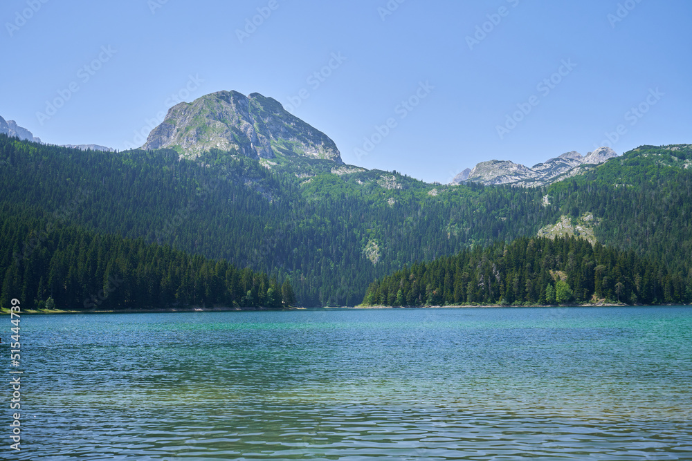 Black lake and mountain view in durmitor national park, Montenegro Black lake and mountain view in durmitor national park, Montenegro