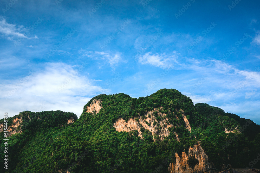 Vista of Gua Damai in Batu Caves, Selangor, Malaysia. Beautiful nature scene view in the sunny morning.