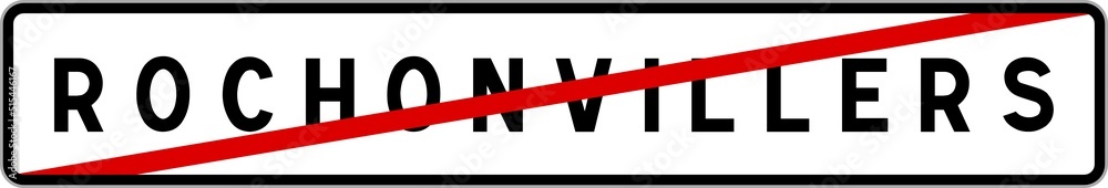 Panneau sortie ville agglomération Rochonvillers / Town exit sign Rochonvillers Panneau sortie ville agglomération Rochonvillers / Town exit sign Rochonvillers