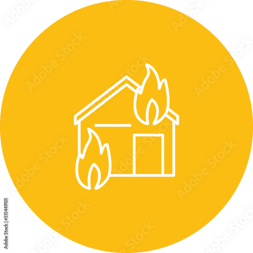 Unique Fire Consuming House Vector Icon