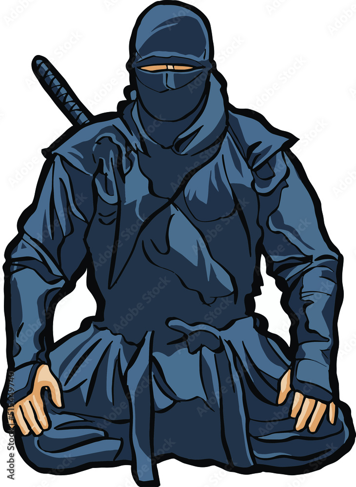 Ninja sitting kneel down position Ninja sitting kneel down position