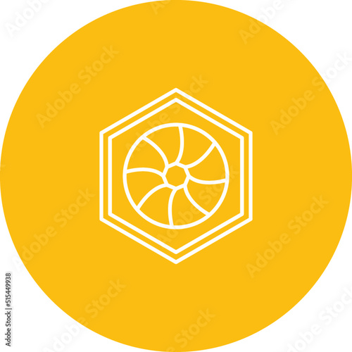 Unique Hexagonal Diaphram Vector Icon photo