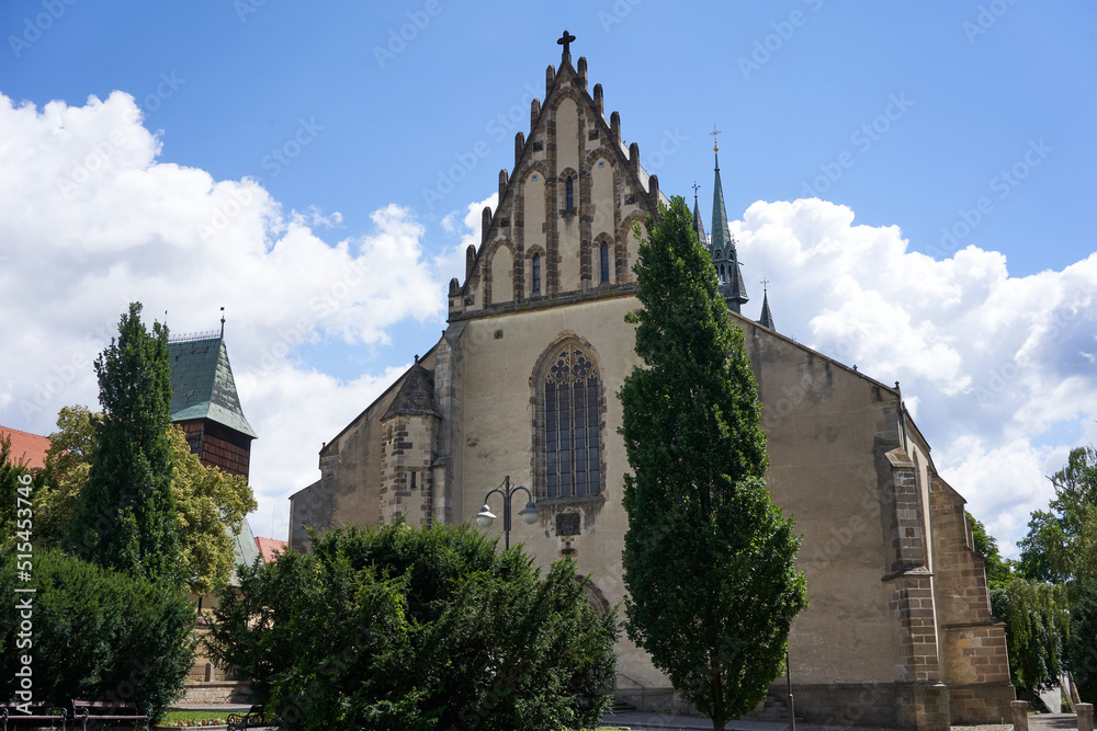 Rakovnik, Czech Republic - July 2, 2022 - the Gothic church of St. Bartholomew on a sunny summer afternoon