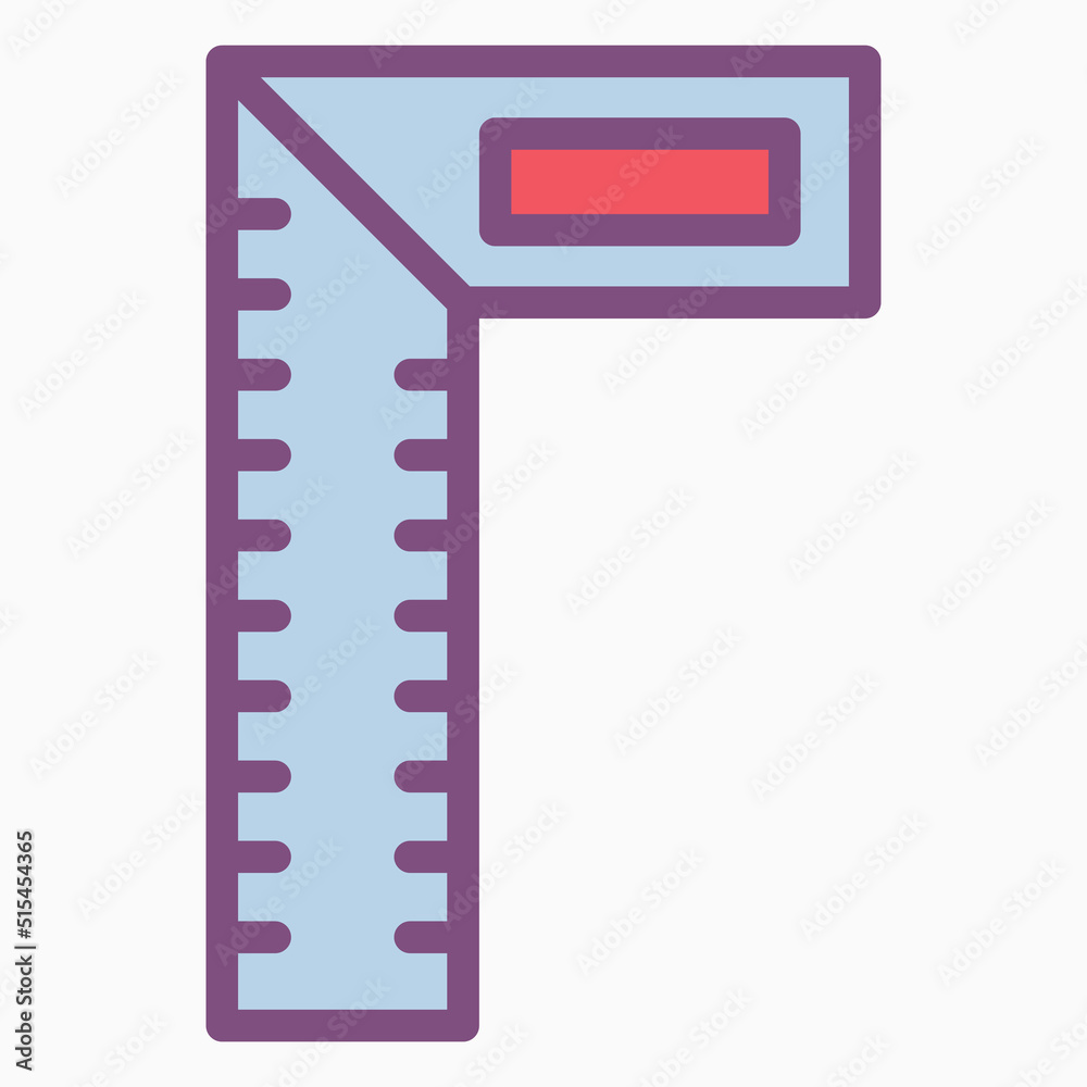 ruler icon, stationary vector, measurement illustration ruler icon, stationary vector, measurement illustration