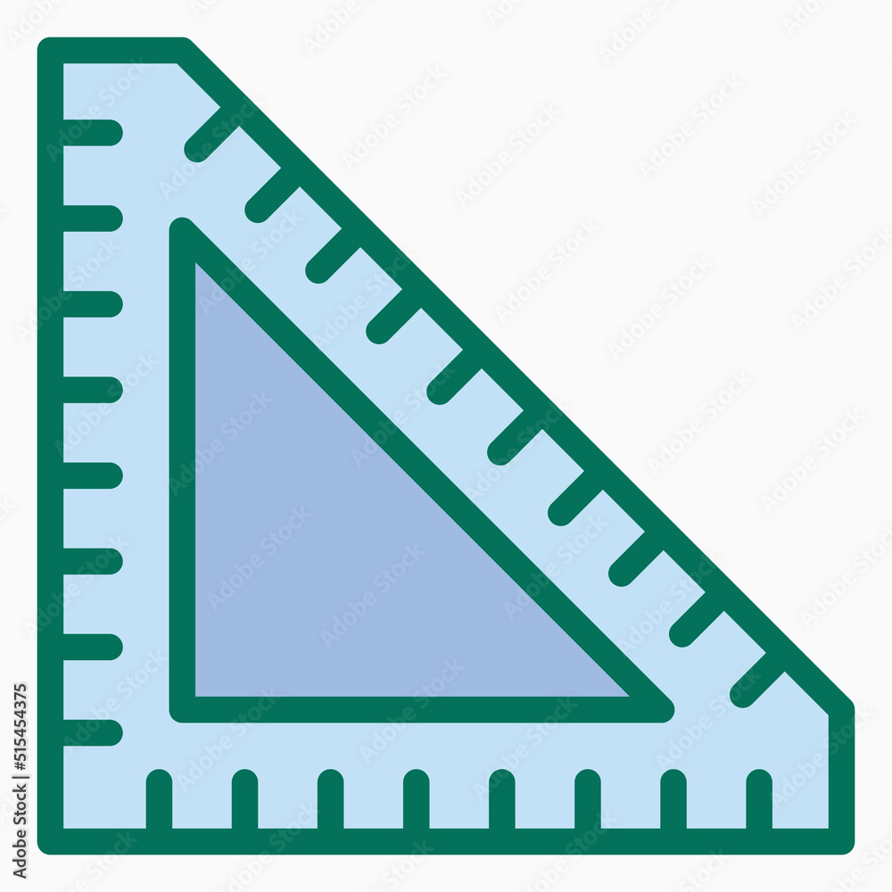 ruler icon, stationary vector, measurement illustration