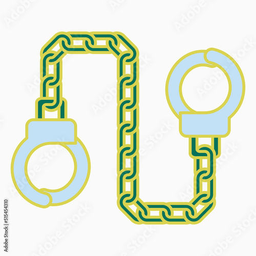 Handcuffs icon, manacles vector, shackles illustration