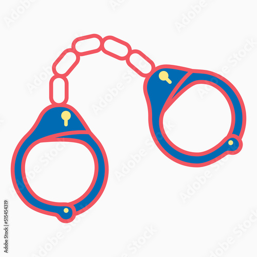 Handcuffs icon, manacles vector, shackles illustration