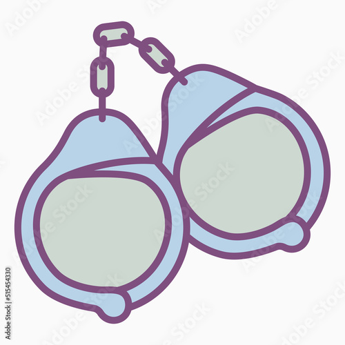 Handcuffs icon, manacles vector, shackles illustration