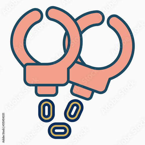 Handcuffs icon, manacles vector, shackles illustration