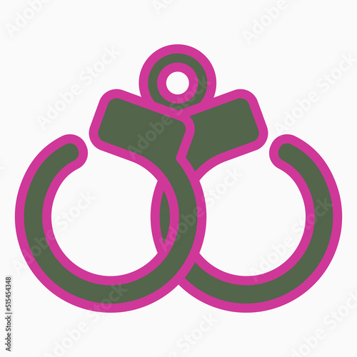 Handcuffs icon, manacles vector, shackles illustration