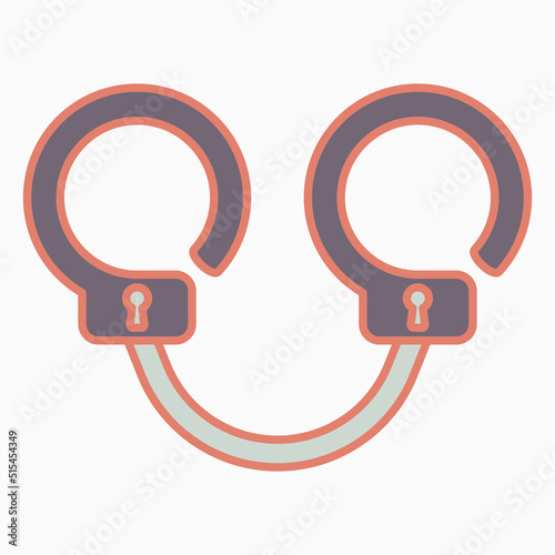 Handcuffs icon, manacles vector, shackles illustration