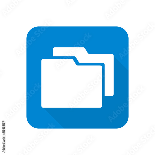 Modern blue shaded folder box icon. Vector.