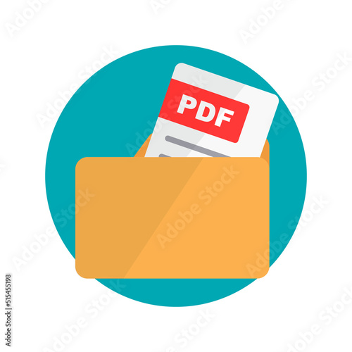 Modern PDF file and folder icons. Vectors.