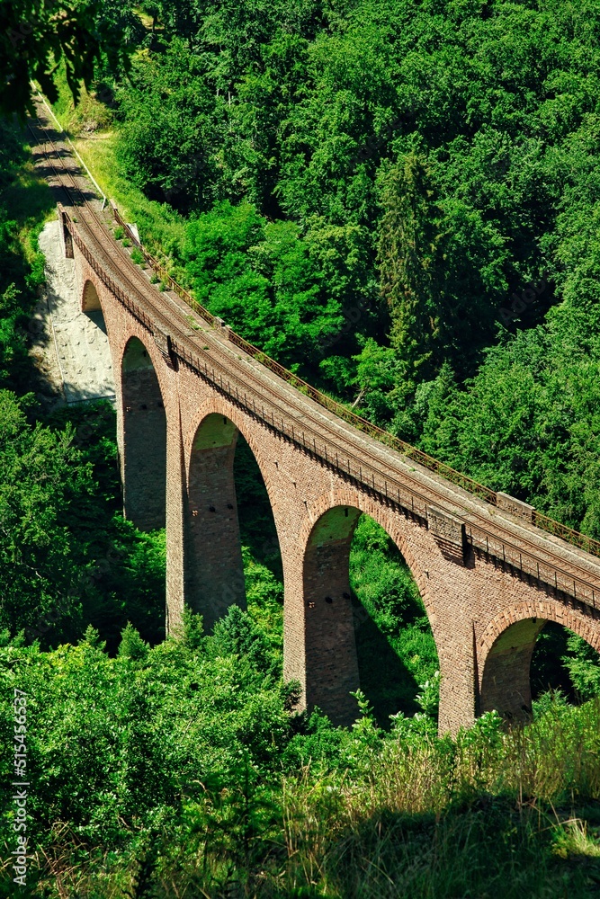 Eisenbahnbrücke im Wald 