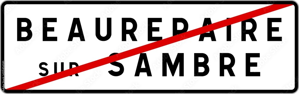 Panneau sortie ville agglomération Beaurepaire-sur-Sambre / Town exit sign Beaurepaire-sur-Sambre Panneau sortie ville agglomération Beaurepaire-sur-Sambre / Town exit sign Beaurepaire-sur-Sambre