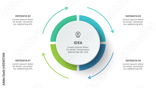 Creative concept for infographic with 4 steps, options, parts or processes. Business data visualization.