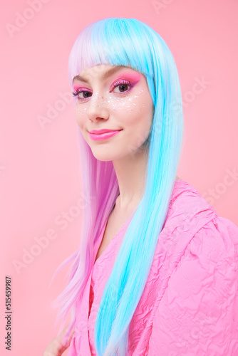 anime girl with bright hair
