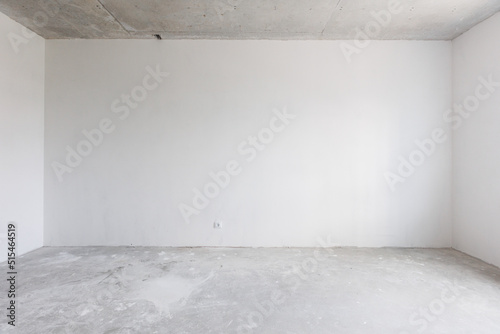 interior of the apartment without decoration in gray colors. rough finish