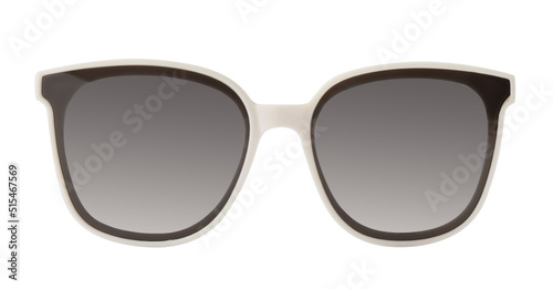 New stylish sunglasses isolated on white. Sun protection