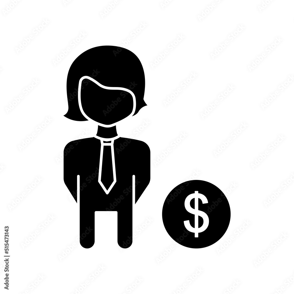 Businessman icon and dollar, people. Suitable for entrepreneur icon, business. Solid icon style, glyph. Simple design editable Businessman icon and dollar, people. Suitable for entrepreneur icon, business. Solid icon style, glyph. Simple design editable