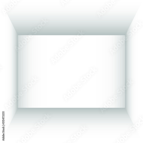 Empty white room. The interior of the box. Vector design illustration. Mockup for you business project