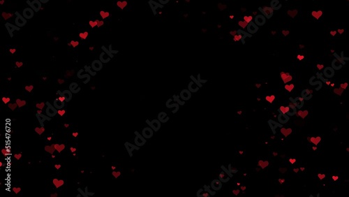 Wallpaper Mural Flying hearts on black background with circle copy space. Torontodigital.ca