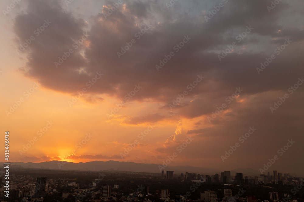 Fototapeta premium Panorámica desde el Parque México, CDMX