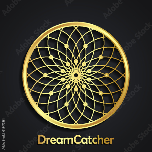 3d golden dreamcatcher circle logo